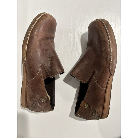 UGG Men's Brown Leather Casual Loafers Shoes 5556 US 10 - Picture 3 of 8